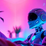 Engaging ai sexchat interaction showcasing a friendly AI character in a digital space.