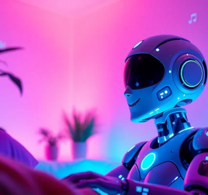 Engaging ai sexchat interaction showcasing a friendly AI character in a digital space.