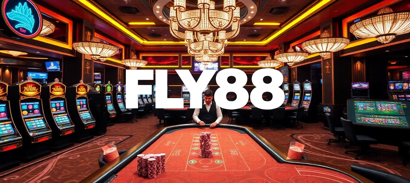 Experience the thrill of gambling at FLY88's luxurious casino with vibrant tables and exciting games.