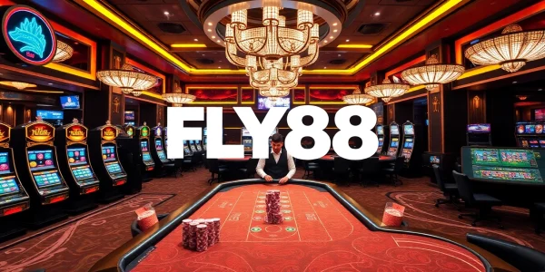Experience the thrill of gambling at FLY88's luxurious casino with vibrant tables and exciting games.