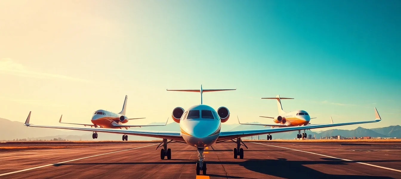 FLY88 private airline service showcasing luxury jets against a stunning backdrop.