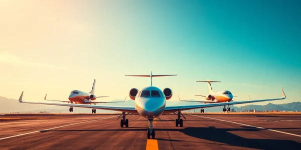 FLY88 private airline service showcasing luxury jets against a stunning backdrop.