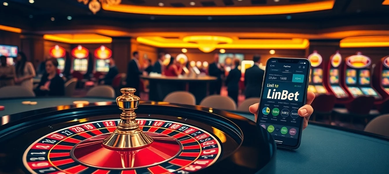 Experience excitement with link 12bet at a luxurious casino scene featuring vibrant games and betting action.