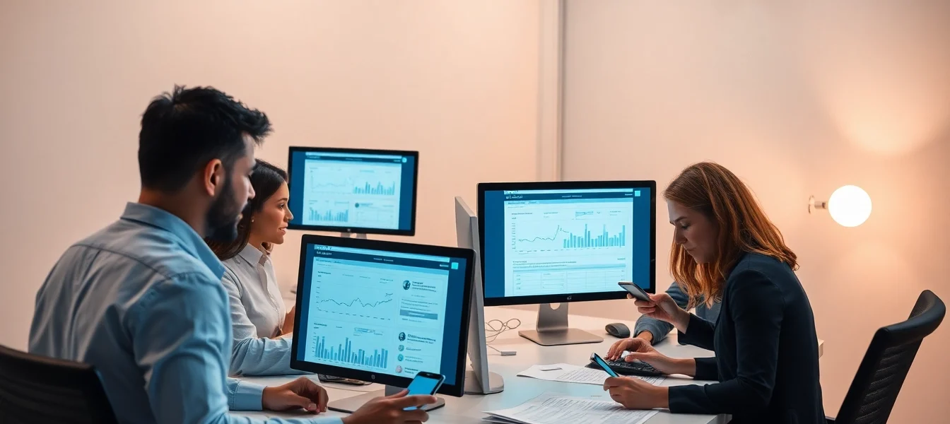 Processus de vérification du numéro de téléphone dans un cadre de bureau moderne avec technologie et travail d'équipe.