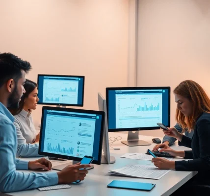Processus de vérification du numéro de téléphone dans un cadre de bureau moderne avec technologie et travail d'équipe.