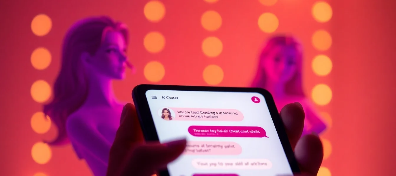 Engaging free ai sex chat interface with vibrant characters on a smartphone.