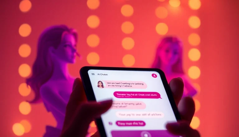 Engaging free ai sex chat interface with vibrant characters on a smartphone.
