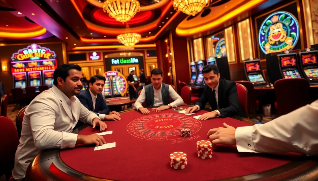 Experience thrilling gaming action at u888 with vibrant casino tables and exciting slot machines.