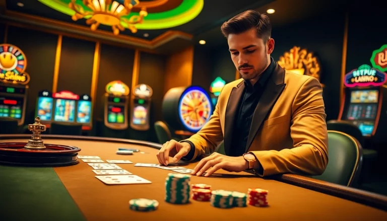 Engaging player enjoying a high-stakes game at rik vip online casino table.