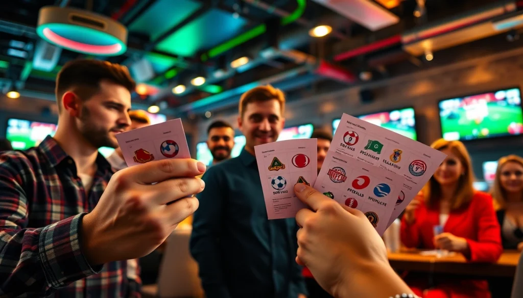 Engaging scene of sports betting activity highlighting the site de paris sportifs amidst lively atmosphere.