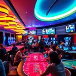 Les joueurs profitent de jeux au casino crypto, ambiance dynamique et lumineuse.