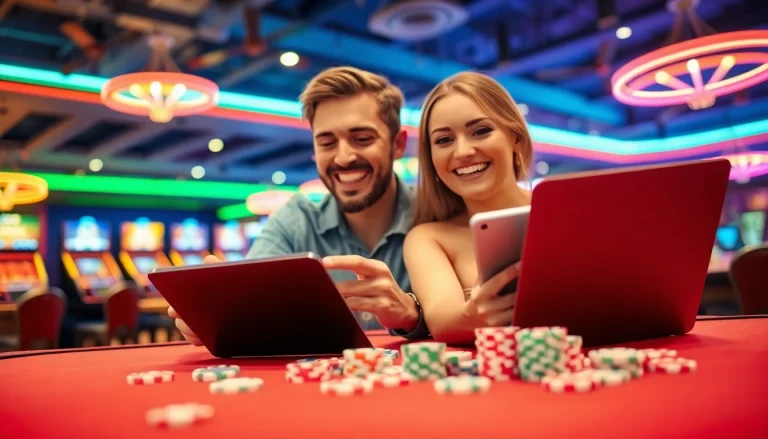 Jouez à des jeux passionnants de casino belgium en ligne avec des couples joyeux.